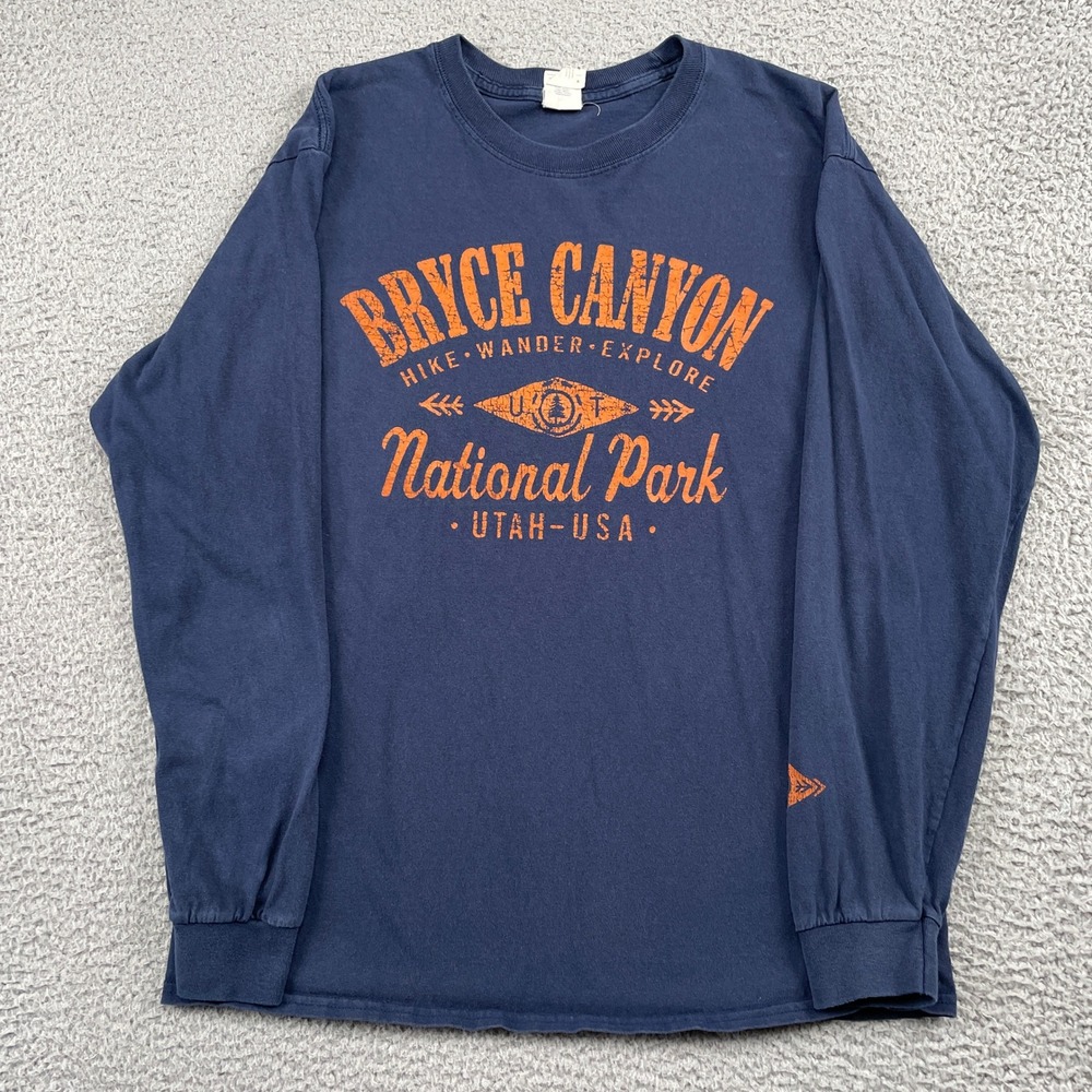 Bryce Canyon National Park Graphic Tee Gildan Long Sleeve Shirt Mens Medium